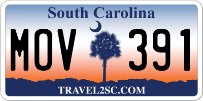 SC license plate MOV391