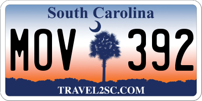 SC license plate MOV392