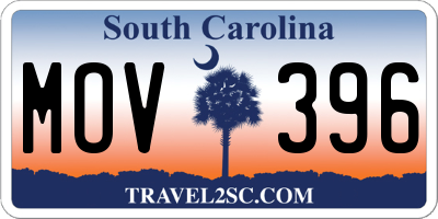 SC license plate MOV396