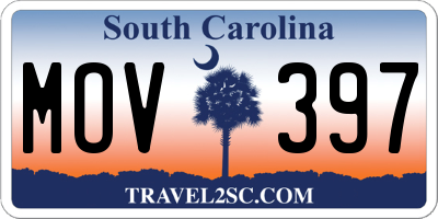 SC license plate MOV397