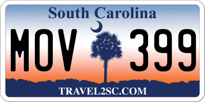 SC license plate MOV399