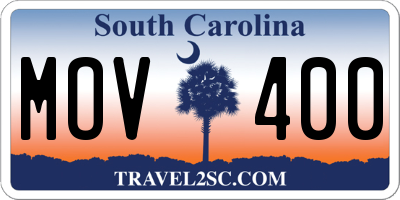 SC license plate MOV400