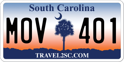 SC license plate MOV401
