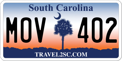 SC license plate MOV402