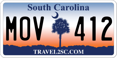 SC license plate MOV412