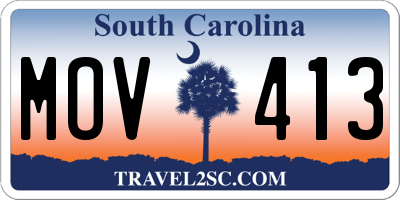 SC license plate MOV413