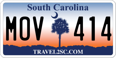 SC license plate MOV414