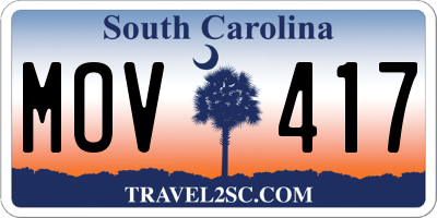 SC license plate MOV417