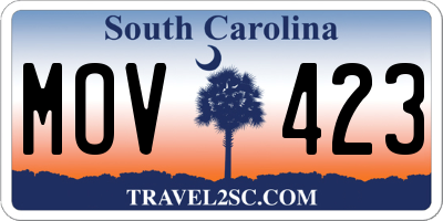 SC license plate MOV423