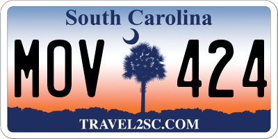 SC license plate MOV424