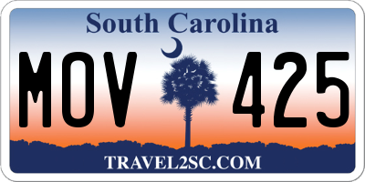 SC license plate MOV425