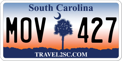 SC license plate MOV427