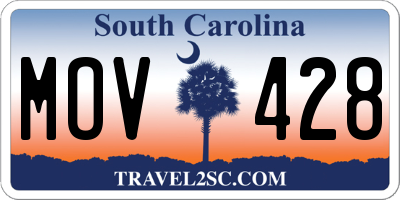 SC license plate MOV428