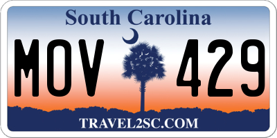 SC license plate MOV429