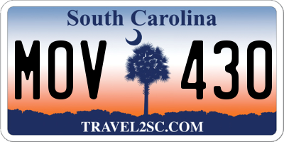 SC license plate MOV430