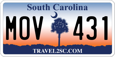 SC license plate MOV431