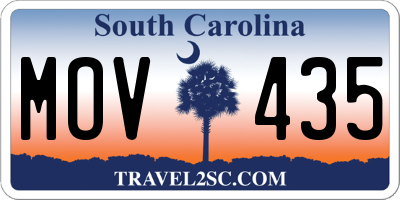 SC license plate MOV435