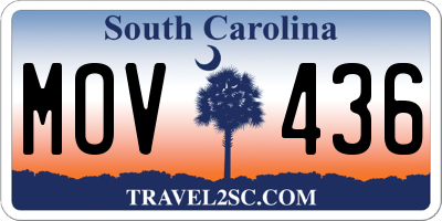 SC license plate MOV436