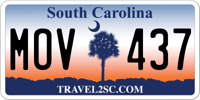 SC license plate MOV437