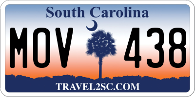 SC license plate MOV438