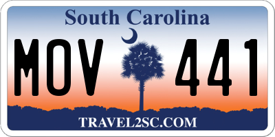 SC license plate MOV441