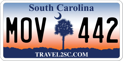 SC license plate MOV442