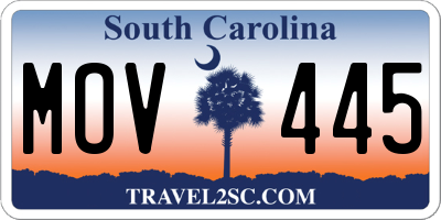 SC license plate MOV445