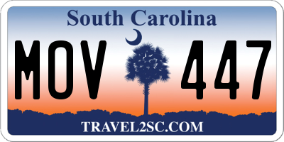 SC license plate MOV447