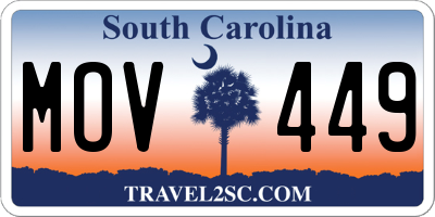 SC license plate MOV449