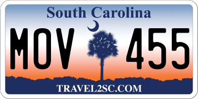 SC license plate MOV455