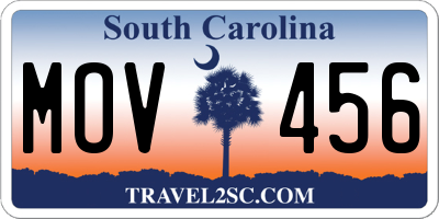 SC license plate MOV456