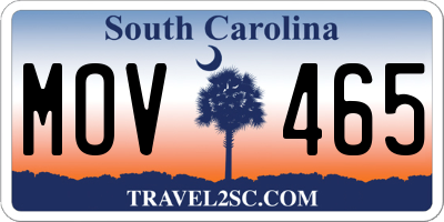 SC license plate MOV465