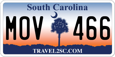 SC license plate MOV466