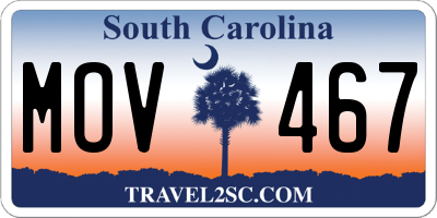 SC license plate MOV467