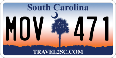 SC license plate MOV471