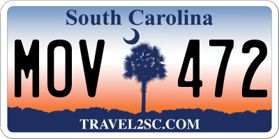 SC license plate MOV472