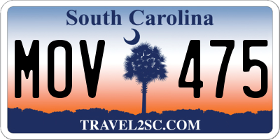 SC license plate MOV475