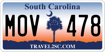 SC license plate MOV478