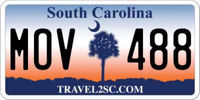 SC license plate MOV488