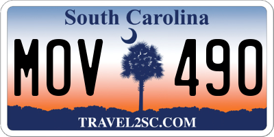 SC license plate MOV490
