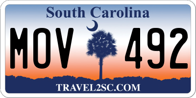 SC license plate MOV492