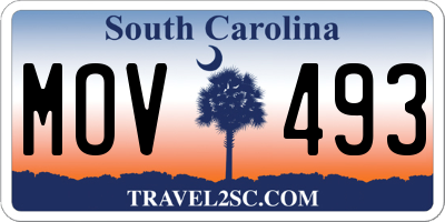 SC license plate MOV493