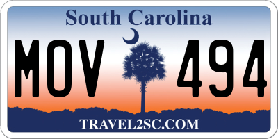 SC license plate MOV494