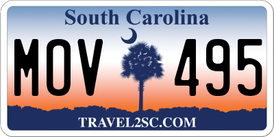 SC license plate MOV495