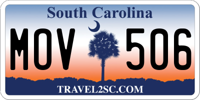 SC license plate MOV506