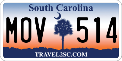 SC license plate MOV514
