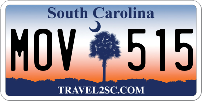 SC license plate MOV515