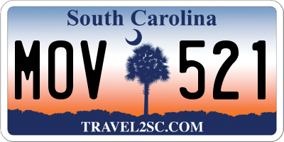 SC license plate MOV521