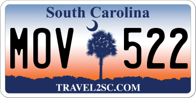 SC license plate MOV522