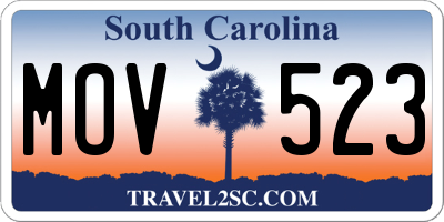 SC license plate MOV523
